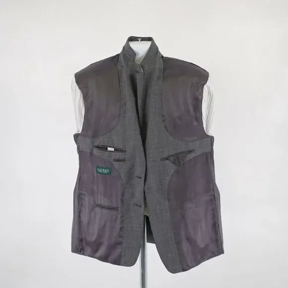 Lauren Ralph‎ Lauren Wool Gray Sharskin 46R Blazer 2 Button Tagged 48R